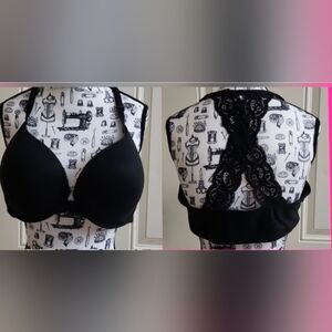 Victoria's Secret Black  Racerback Perfect Shape Front Closure Bra Women's 38D